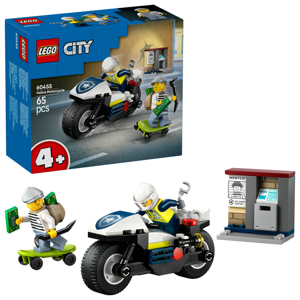 LEGO City achtervolging op politiemotor 60455