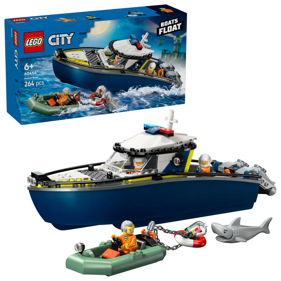 LEGO City achtervolging met politieboot 60456