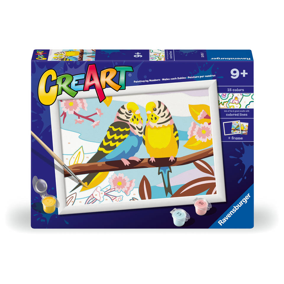 Ravensburger CreArt Schilderen op nummer mooie grasparkieten Main Image