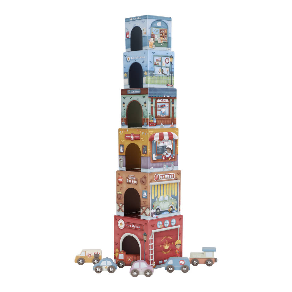 Little Dutch stapeltoren met 6 auto’s