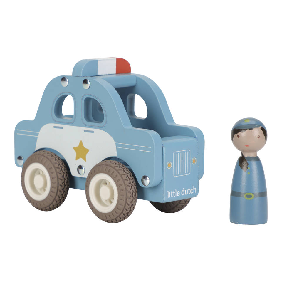 Little Dutch houten politieauto met pop Main Image