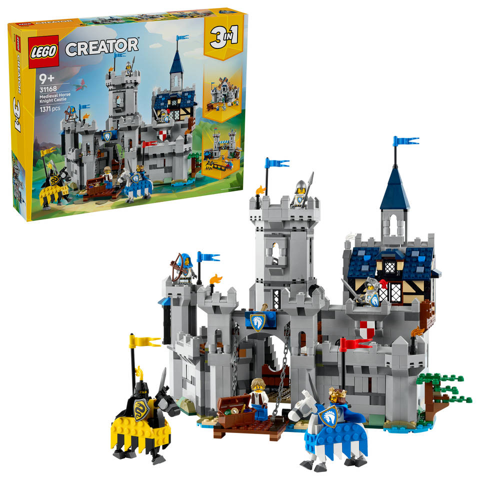 LEGO Creator 3-in-1 middeleeuws kasteel met ridders te paard 31168