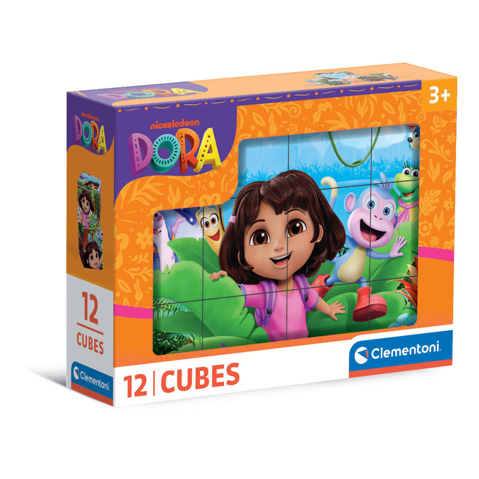 Clementoni puzzel Cubes Dora - 12 stukjes