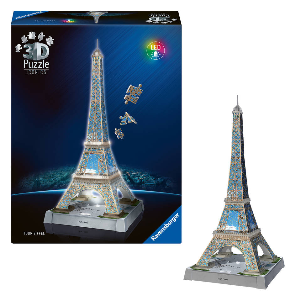 Ravensburger Iconics 3D puzzel Eiffeltoren met licht - 216 stukjes
