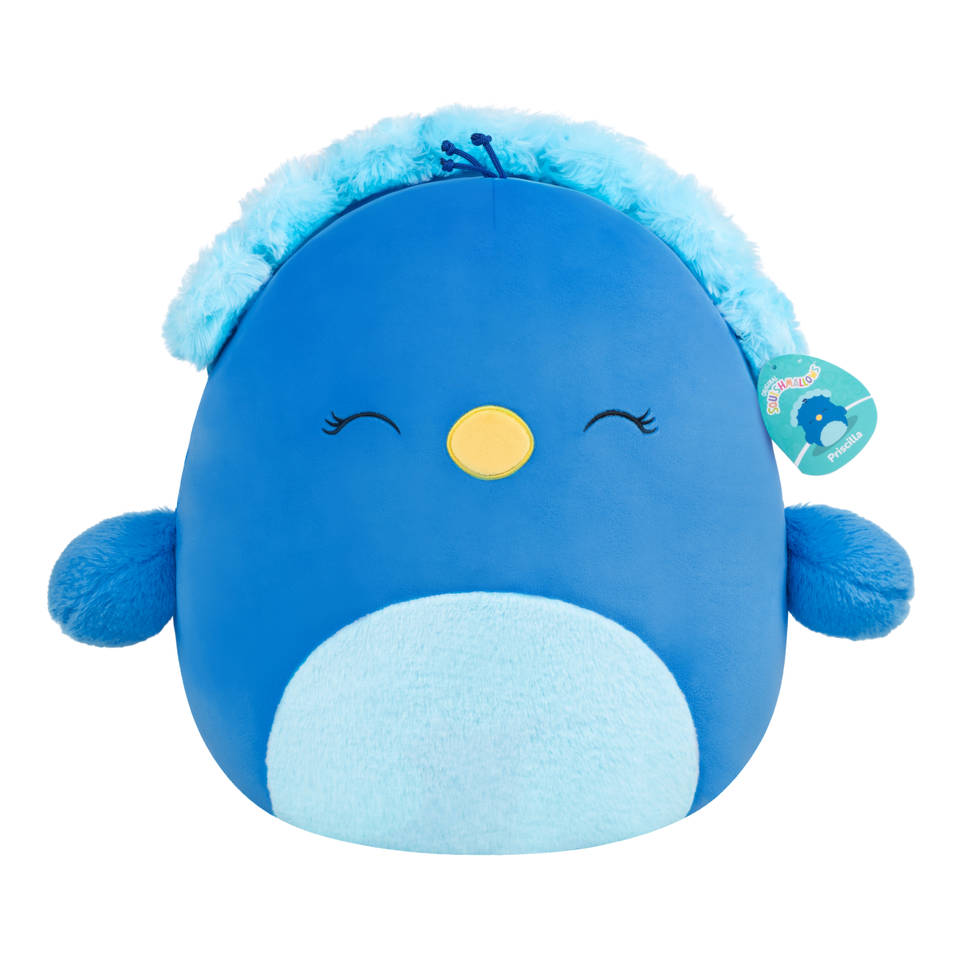 Squishmallows Priscilla de blauwe pauwknuffel - 40 cm Main Image