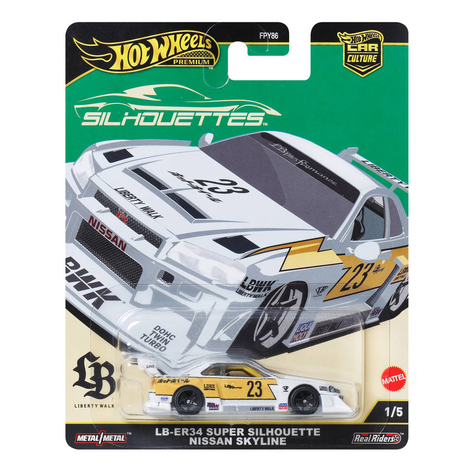Hotwheels LBWK Nissan Skyline ER34 サイン入り Hot Wheels Premium Silhouettes LB-ER34 Super Silhouette Nissan
