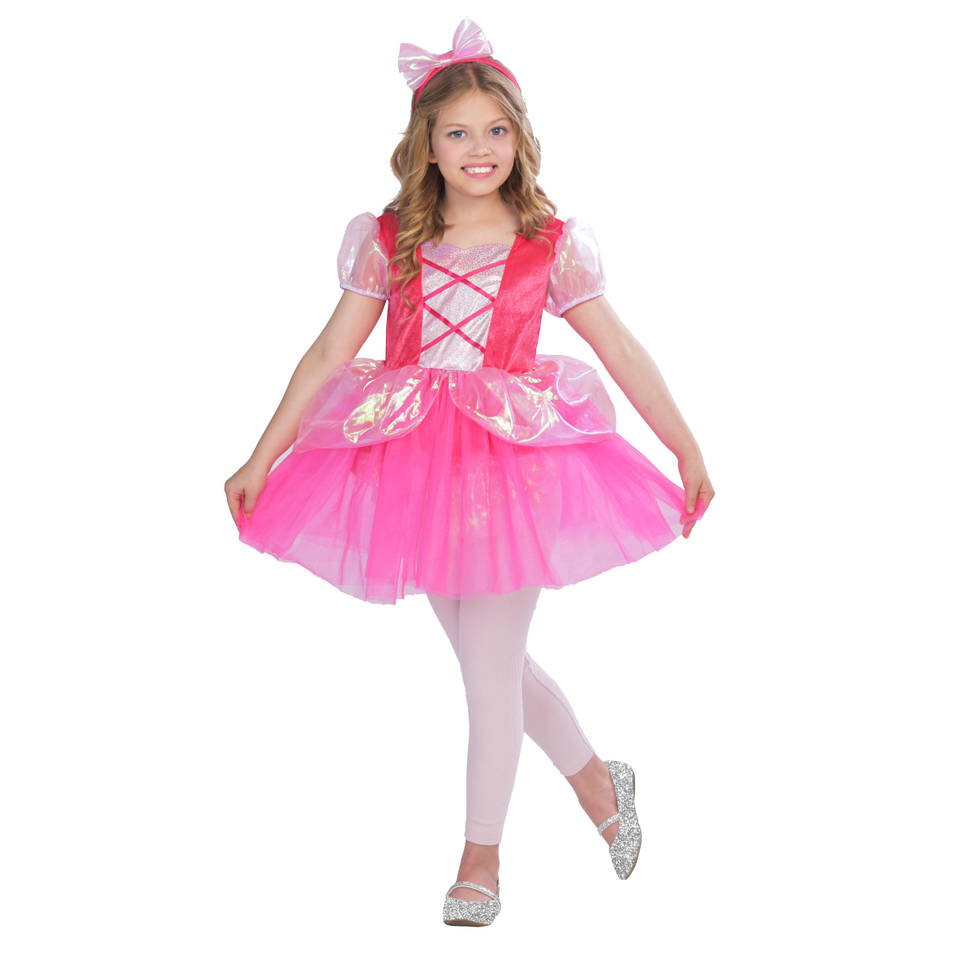Magic Flip prinsessenjurk en tas - 128-134 cm - roze