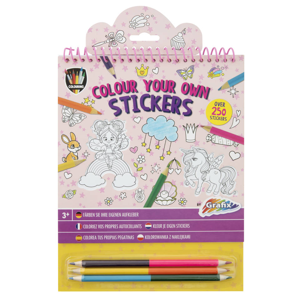 Kleur je eigen stickers set