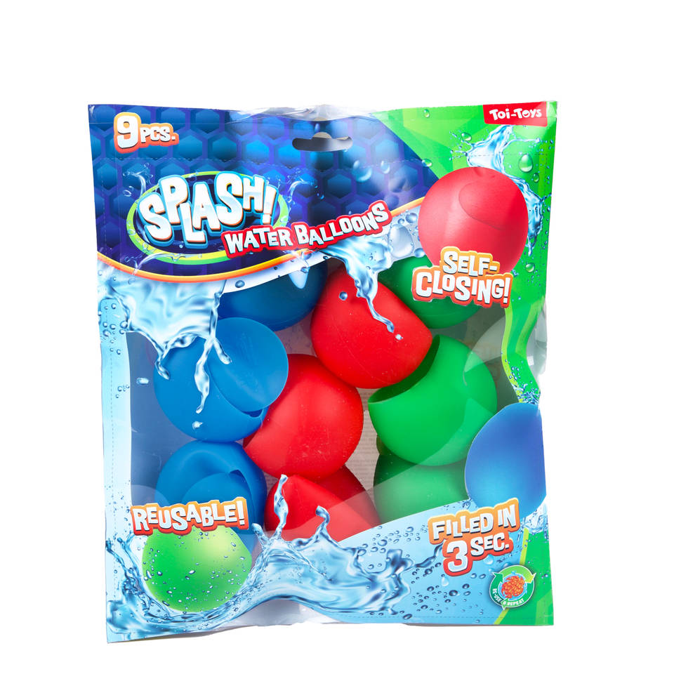 Splash waterballonnen herbruikbaar set van 9 Main Image