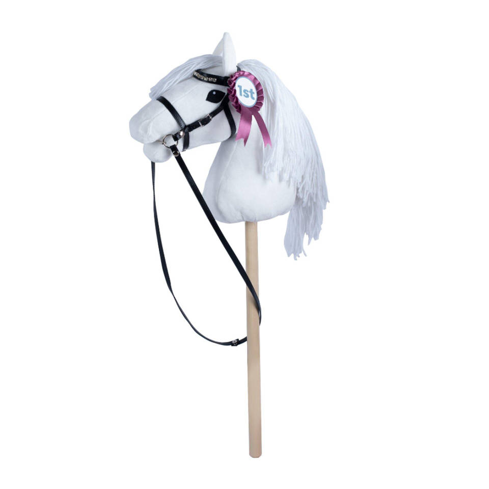 Stokpaard - wit - 68 cm