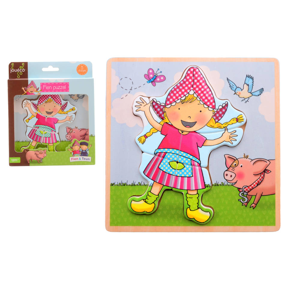 Jouéco houten Fien puzzel - 5 stukjes