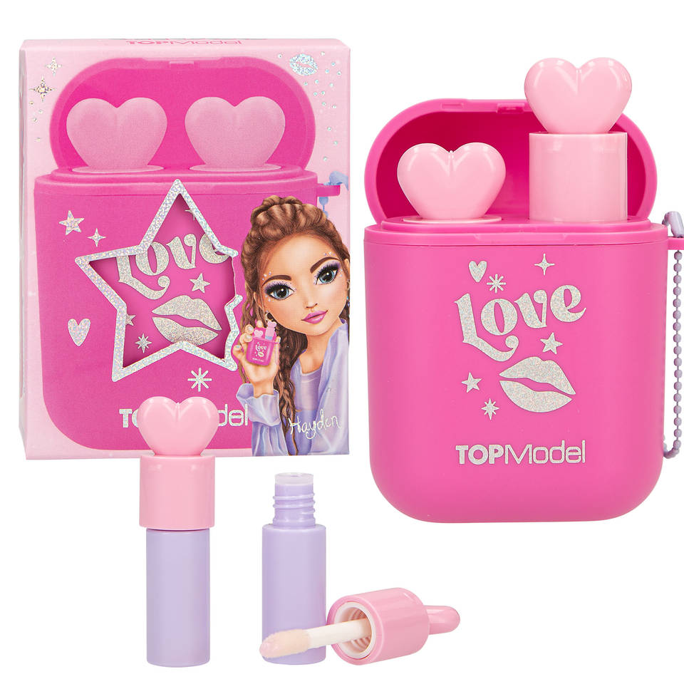TOPModel lipgloss set in oortjes doosje - roze