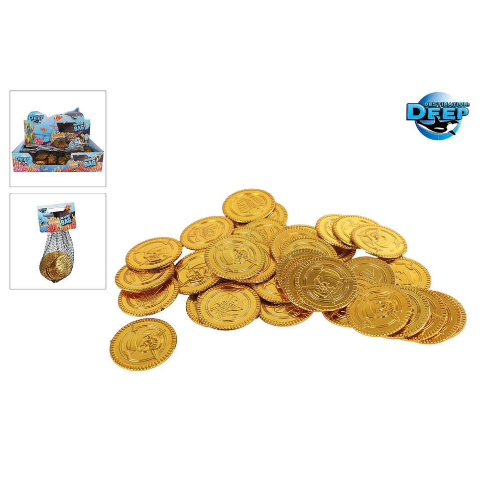 Een menselijke schedel gevuld met gouden munten en edelstenen. piraten