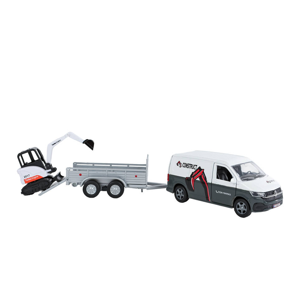 KidsGlobe Volkswagen transporter met minigraver
