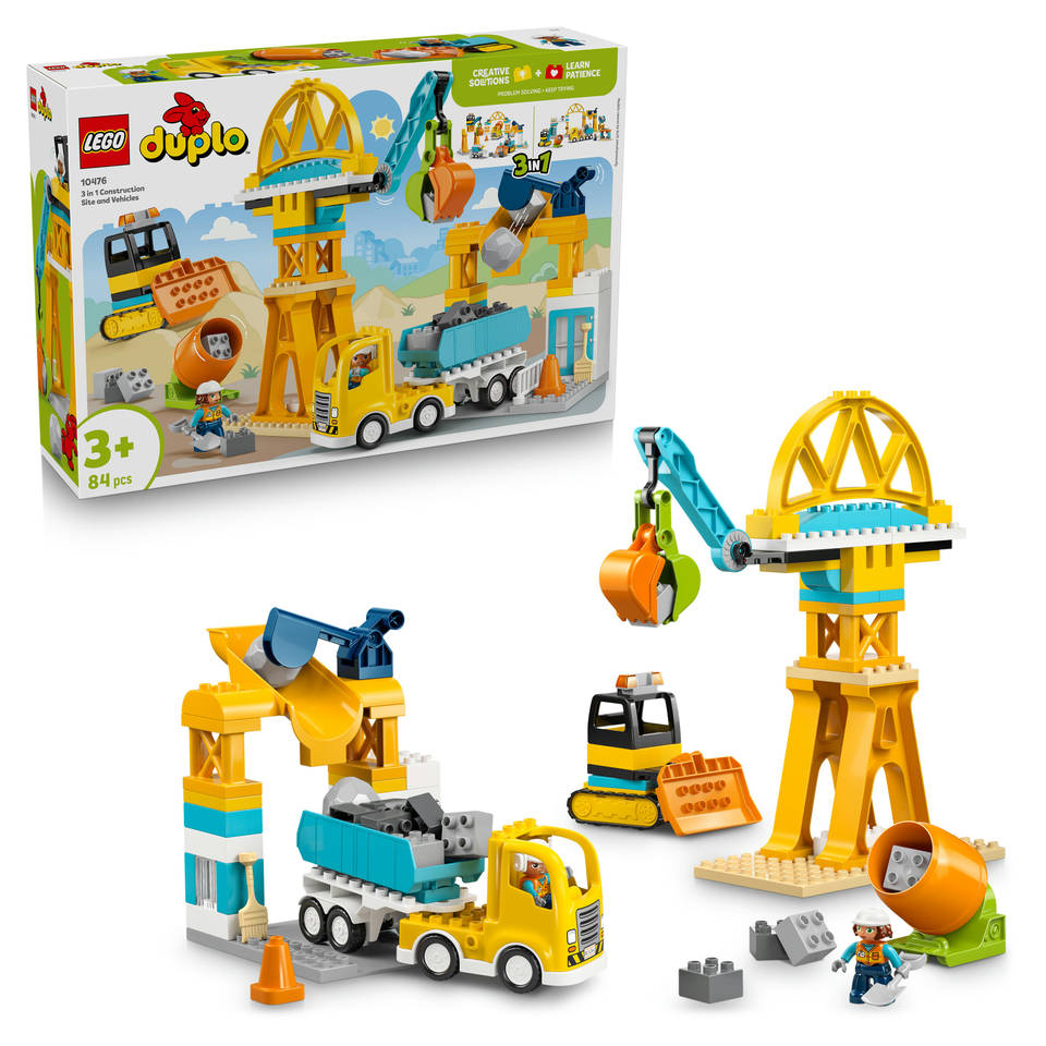 LEGO DUPLO 3-in-1 bouwplaats en voertuigen 10476