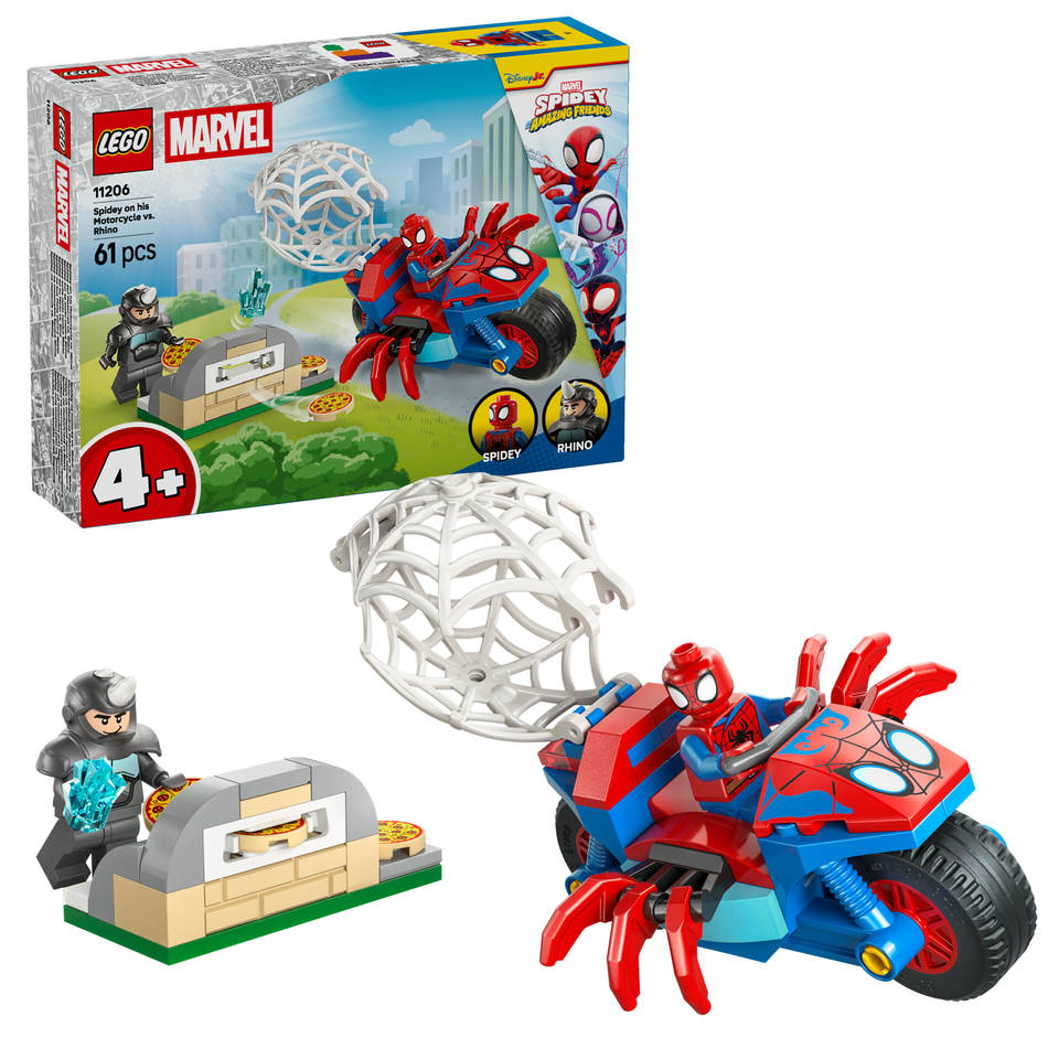 LEGO Marvel Spidey op zijn motor vs. Rhino 11206