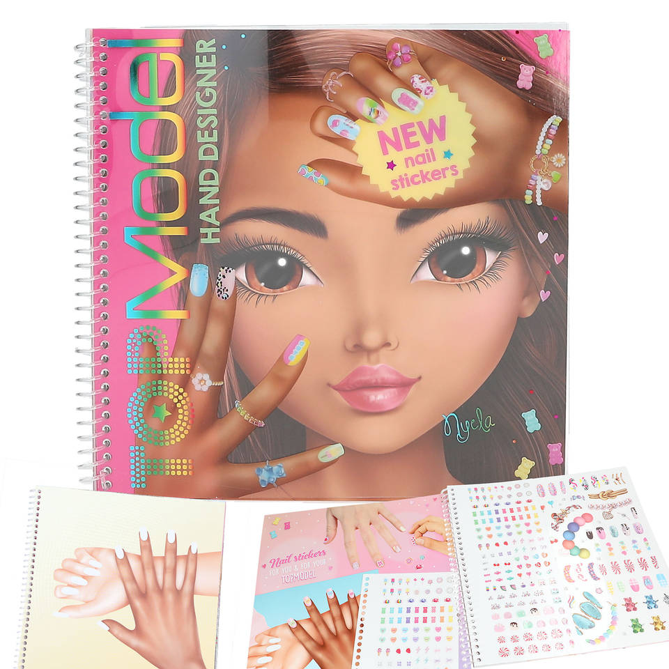 TOPModel Create Your Hand Design kleurboek + stickers Main Image