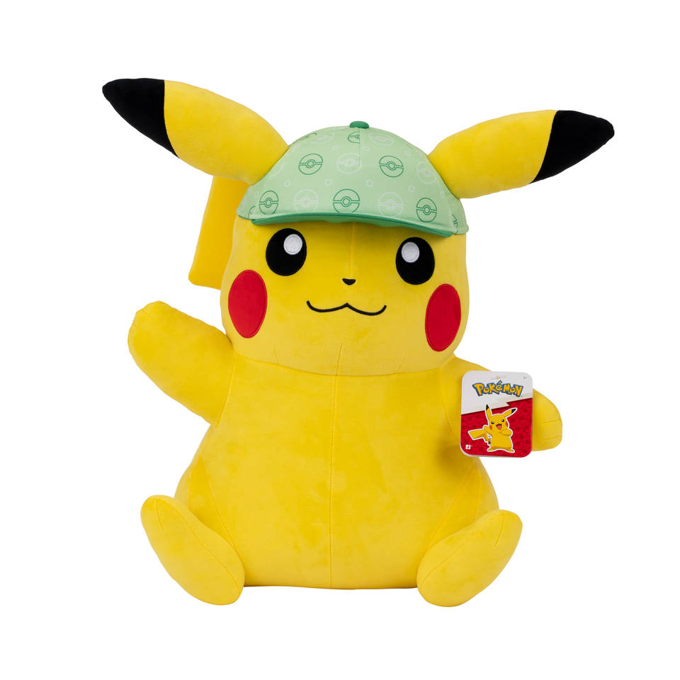 Pokémon pluchen knuffel Pikachu met pet - 60 cm