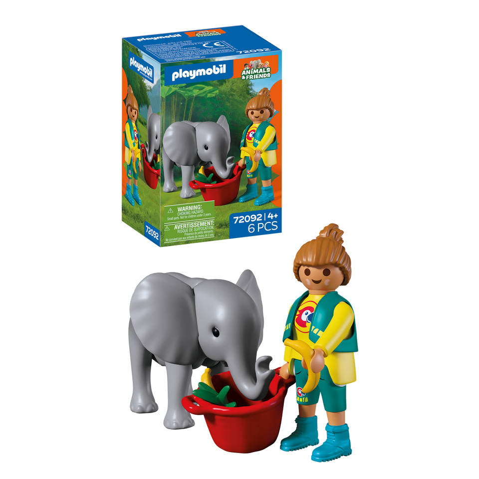 PLAYMOBIL Animals & Friends dierentuin: babyolifant en dierenverzorger 72092 Main Image