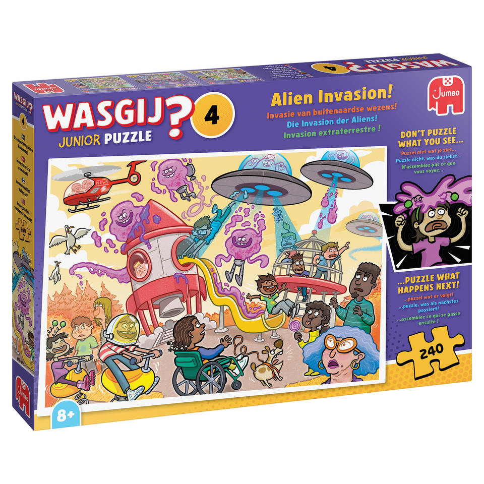 Jumbo Wasgij Junior puzzel Invasie van buitenaardse wezens - 240 stukjes