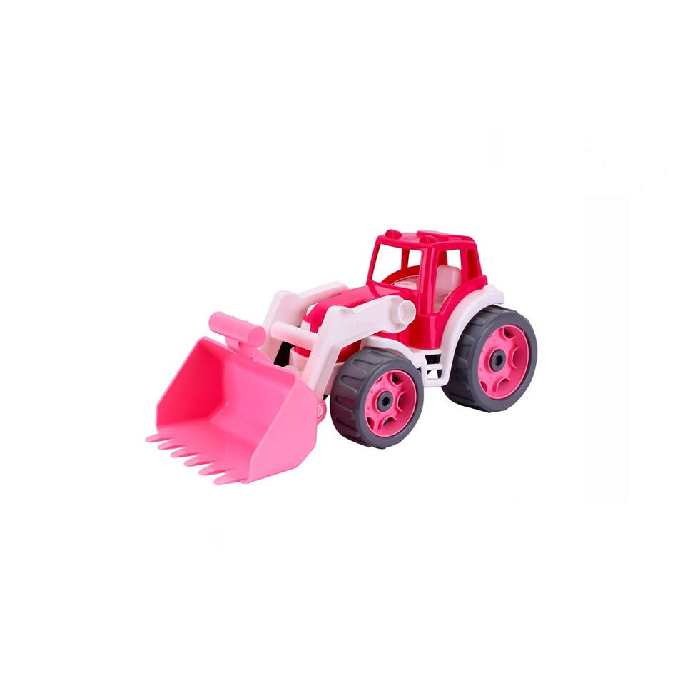 Sun Fun tractor met shovel - roze Main Image