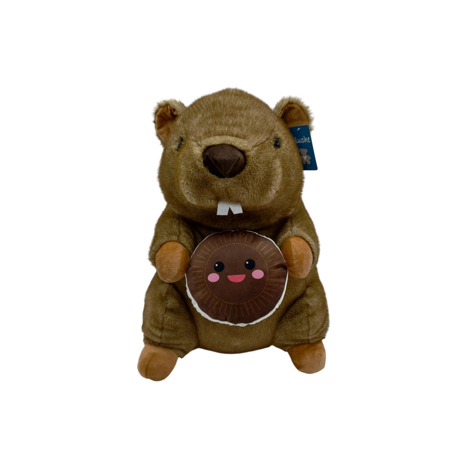 Pluchen marmot knuffel met snack - 55 cm