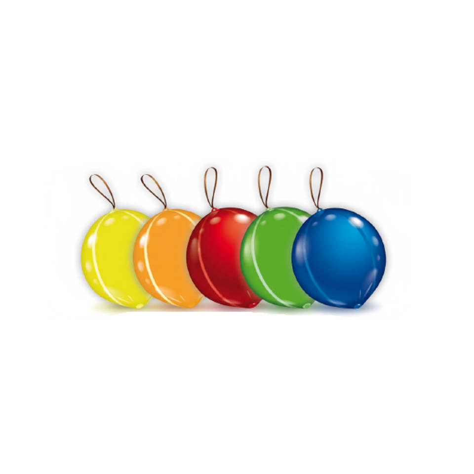 Punchballonnen set 5-delig - meerkleurig