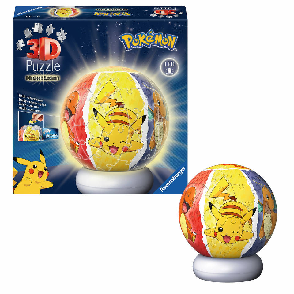 Ravensburger 3D-puzzel bal Pokémon nachtlamp