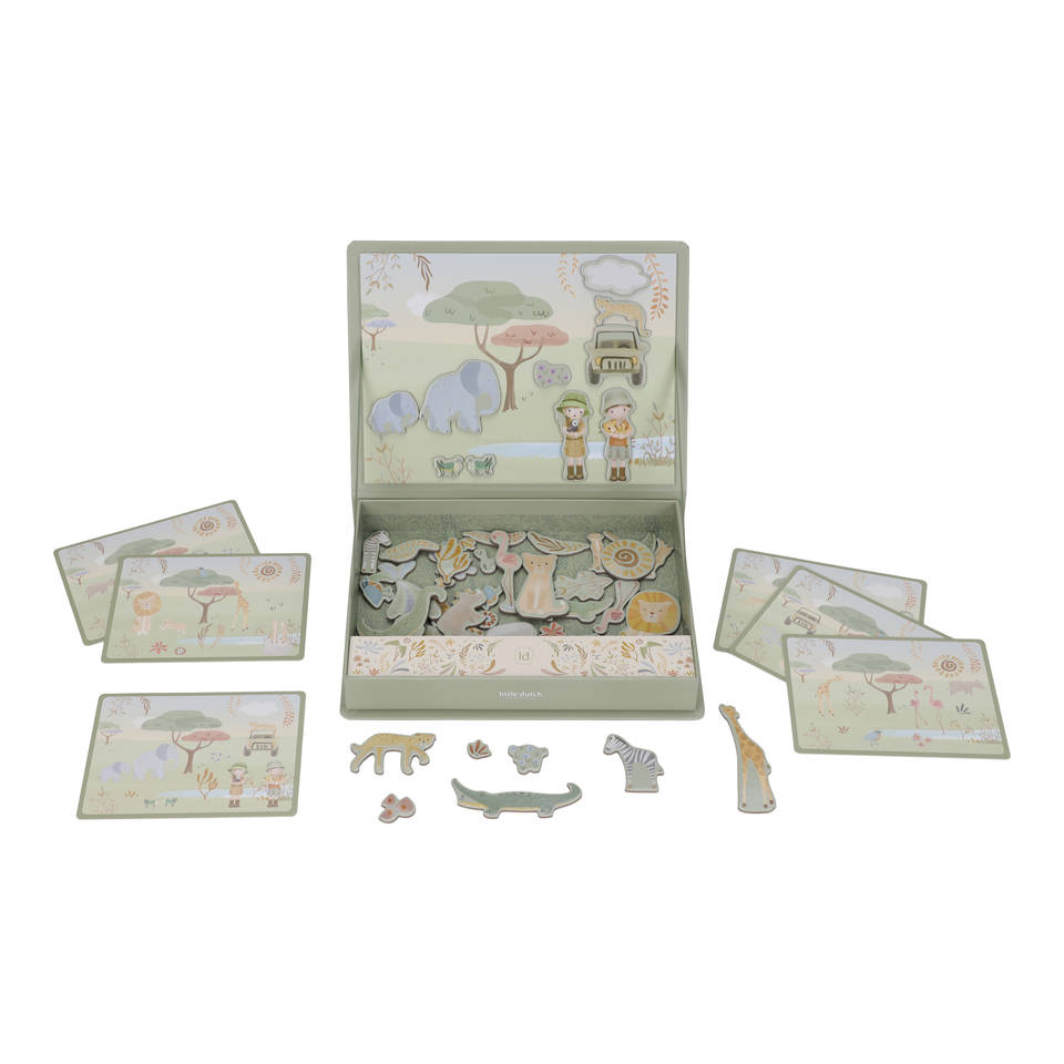 Little Dutch Safari Friends houten magnetisch speelbord Main Image