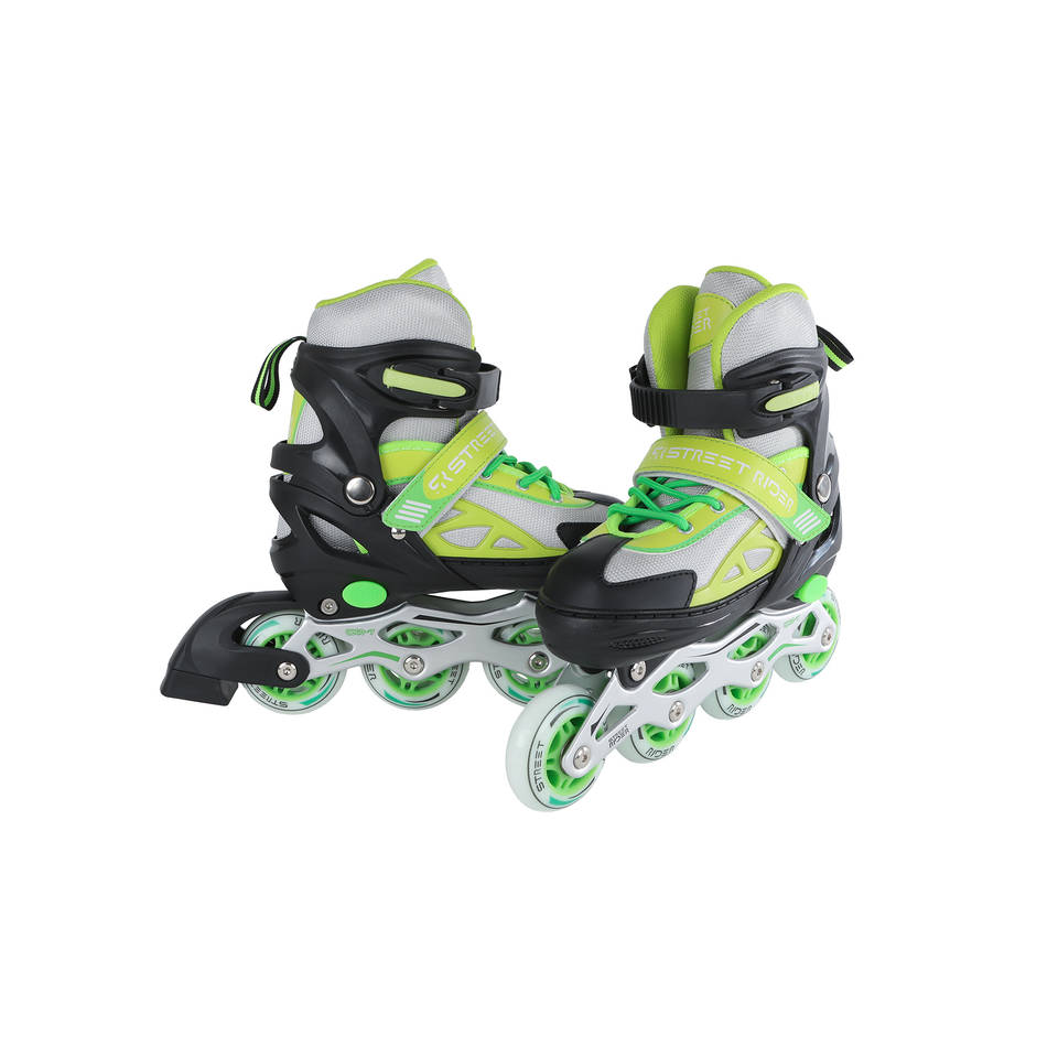 Street Rider inline skates verstelbaar - maat 37-40 - groen/zwart