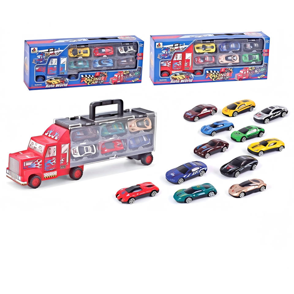 Auto World transportvrachtwagen met raceauto's Main Image