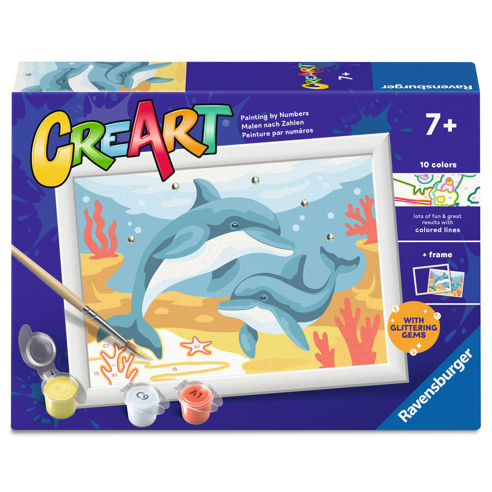 Ravensburger CreArt Schilderen op nummer springende dolfijn Main Image