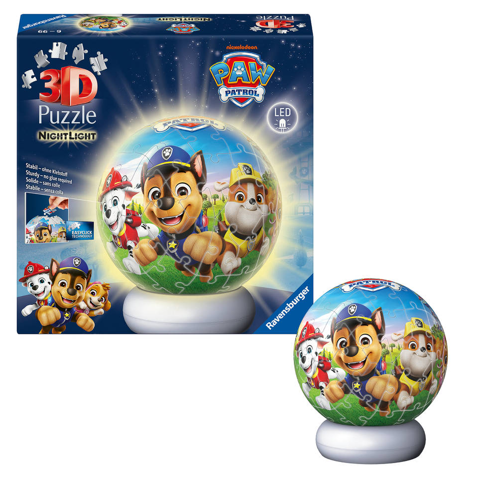 Ravensburger 3D-puzzel PAW Patrol nachtlamp - 72 stukjes
