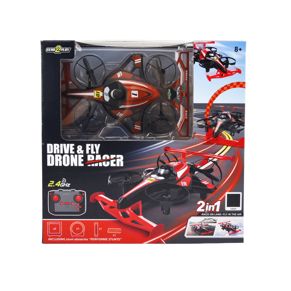 Gear2Play Drive & Fly Drone Racer - rood Main Image