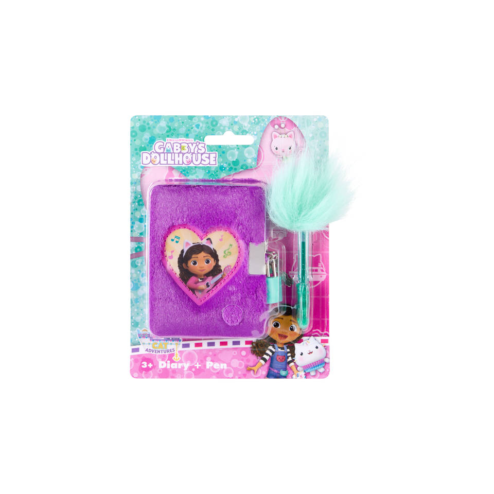 Gabby's Poppenhuis dagboekje met slot en fluffy pen Main Image