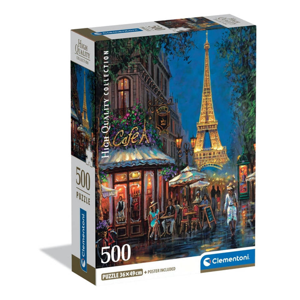 Clementoni puzzel nacht in het Eiffeltoren café - 500 stukjes