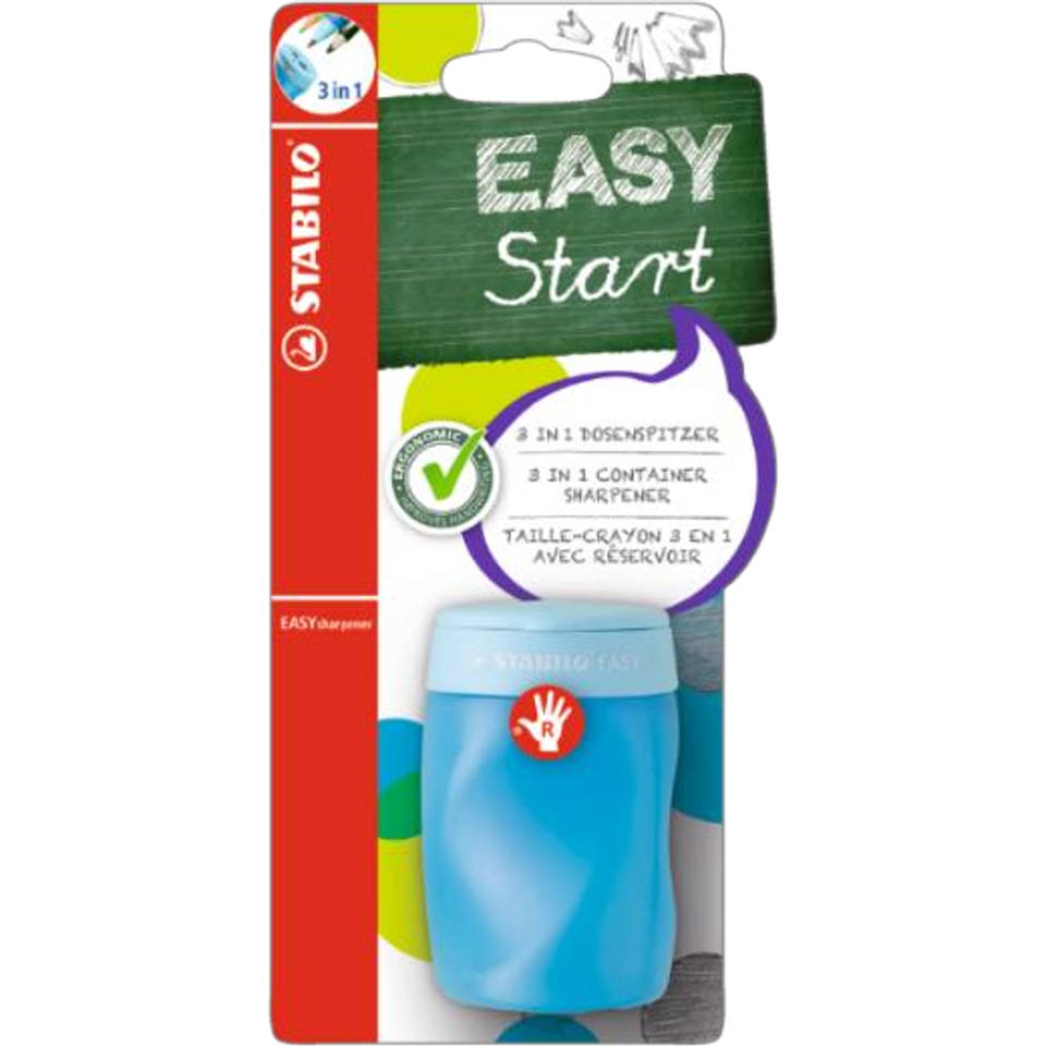 STABILO Easy 3-in-1 puntenslijper rechtshandig - blauw