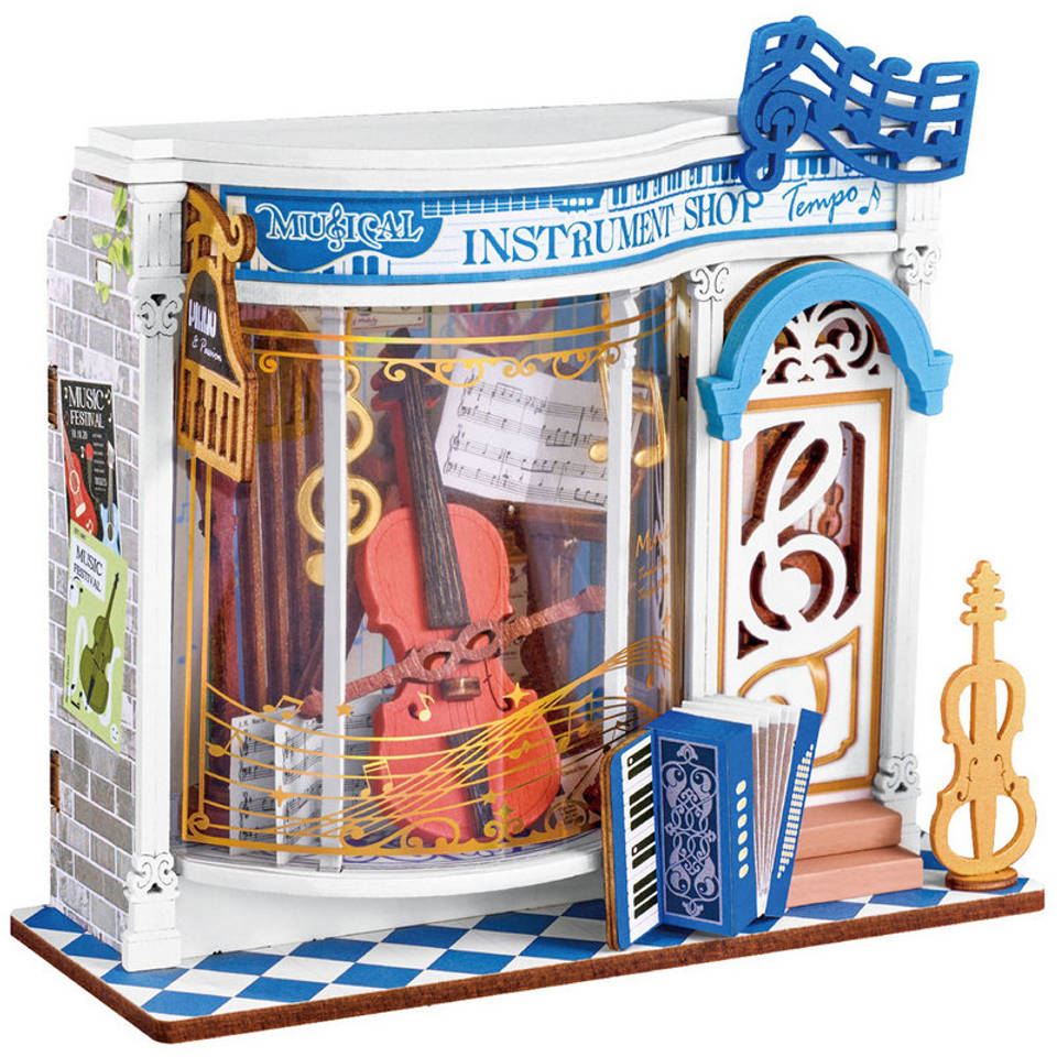 Robotime Rolife houten miniatuur instrumentenwinkel
