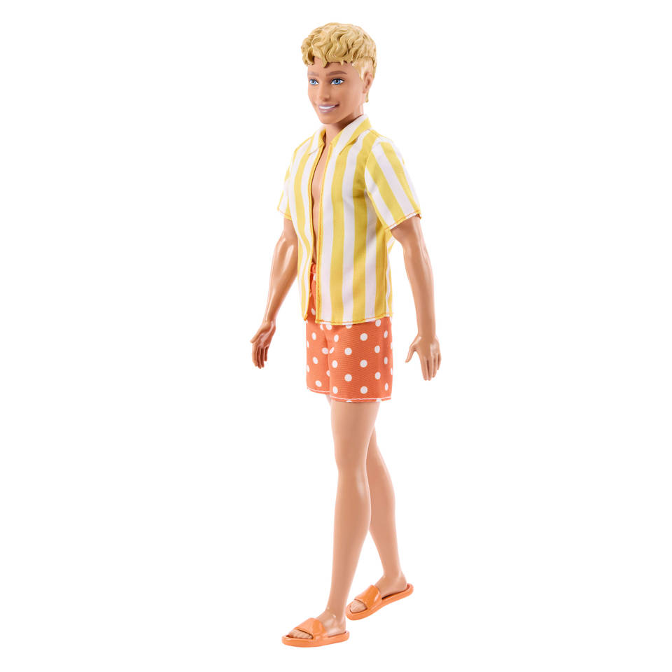 Barbie Fashionista Ken pop in oranje shorts en gestreept shirt Main Image