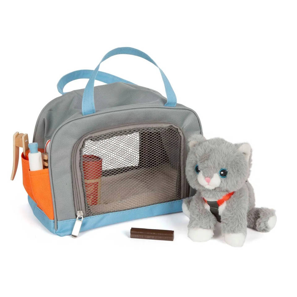 Small Foot knuffel kat met draagtas en verzorgingsset Main Image