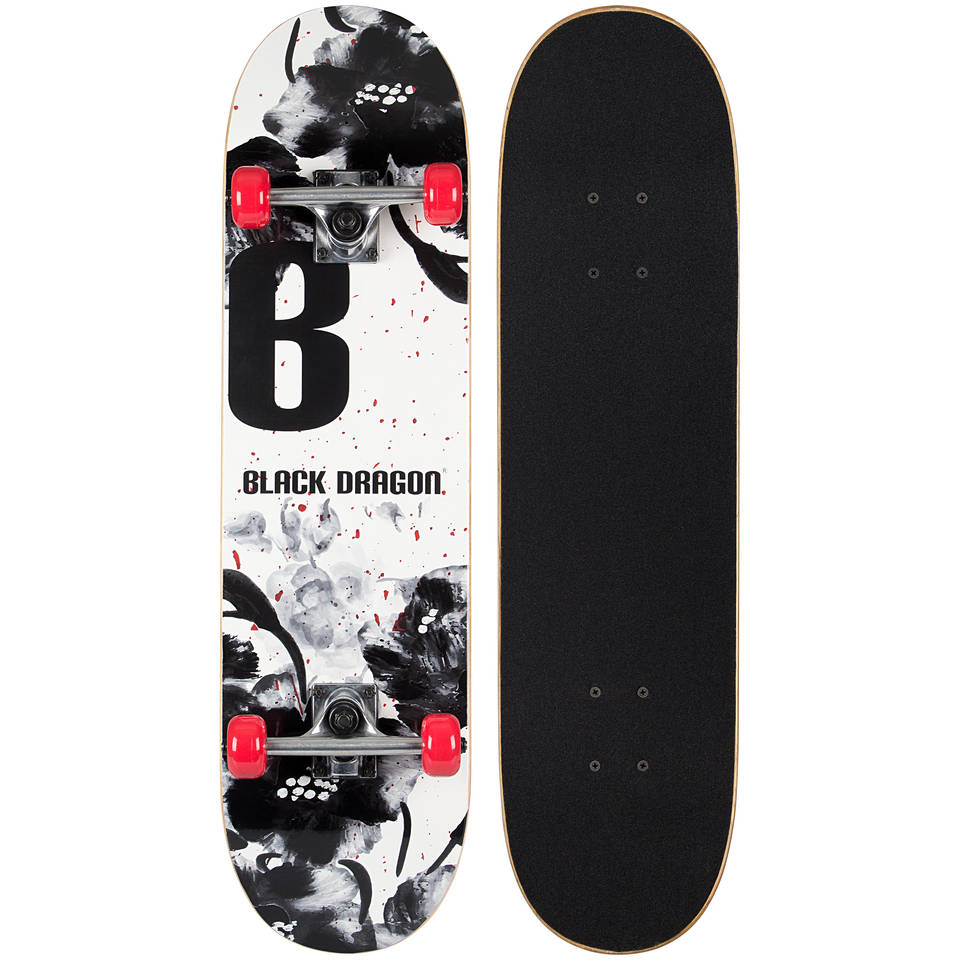 Street Natives Black Dragon skateboard - zwart/rood