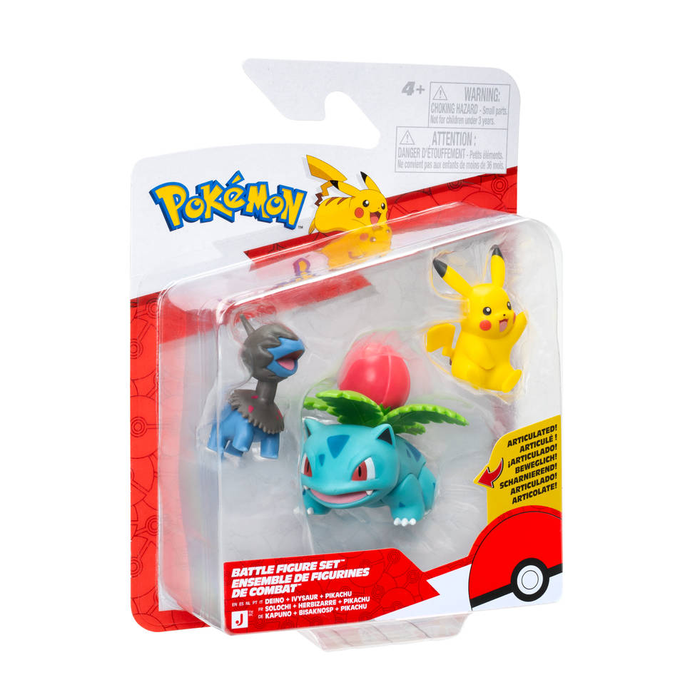 Pokémon Battle speelfigurenset Pikachu 3-delig Main Image