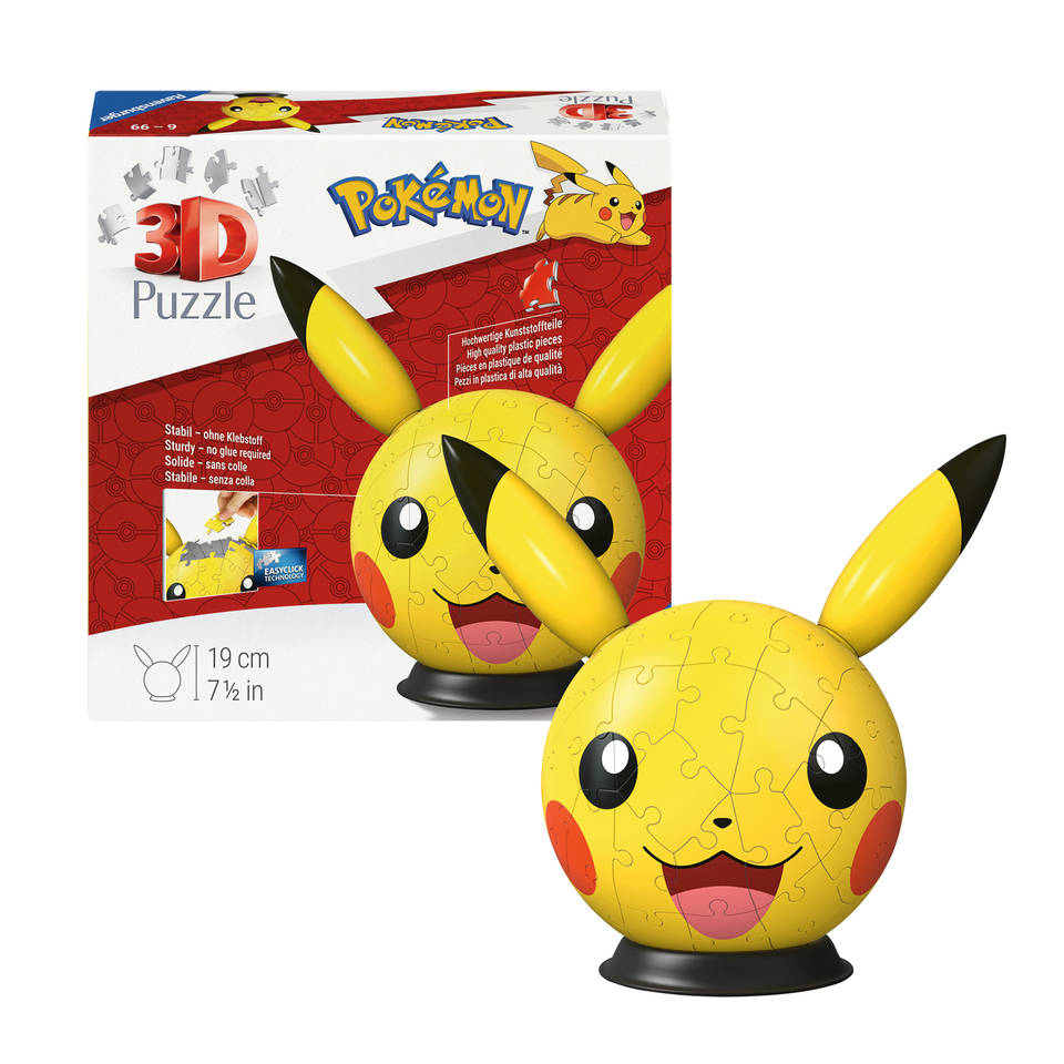 Ravensburger Pokémon 3D-puzzel Pikachu met oren - 72 stukjes Main Image