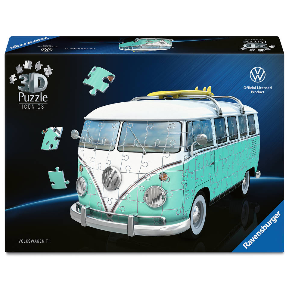 Ravensburger Iconics 3D-puzzel Volkswagen T1 chrome - 185 stukjes Main Image