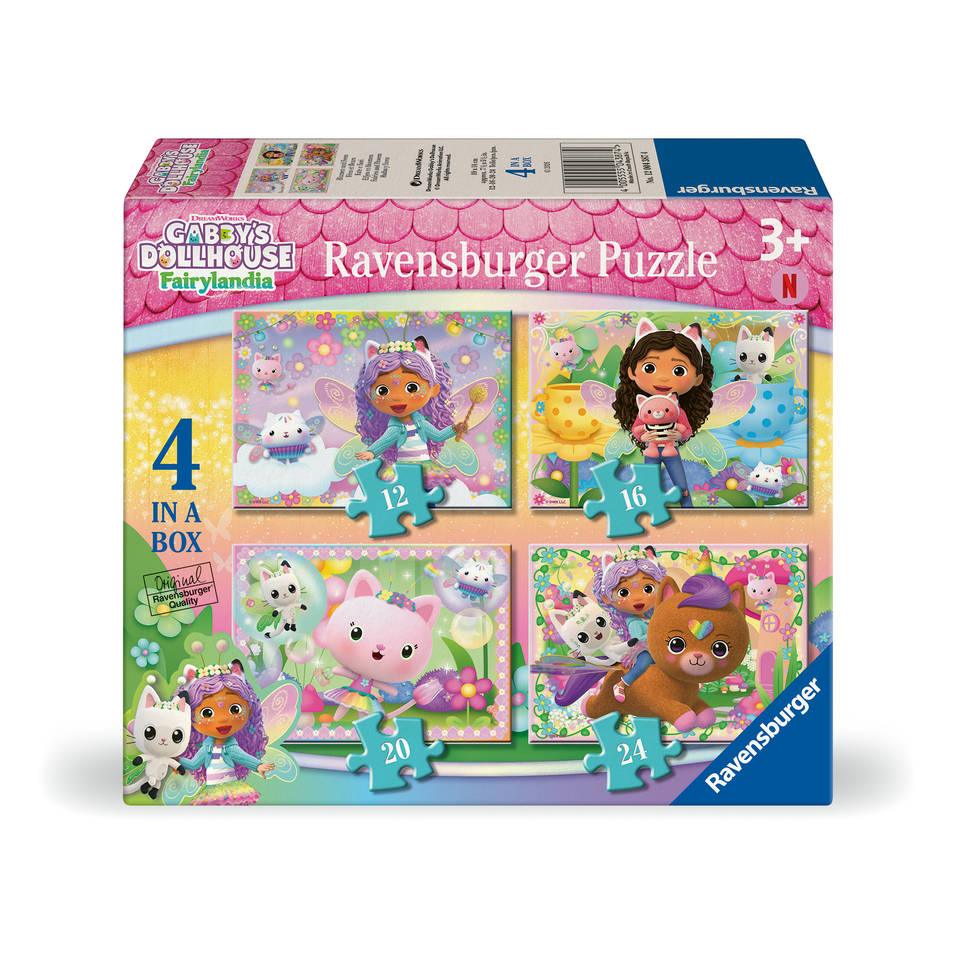 Ravensburger Gabby's Poppenhuis 4-in-1 puzzelset - 12 + 16 + 20 + 24 stukjes