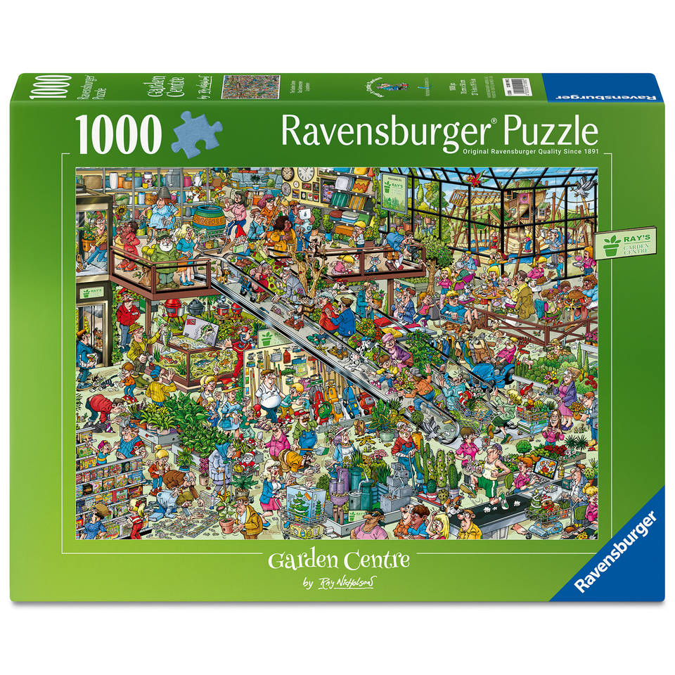 Ravensburger Comic puzzel Het tuincentrum - 1000 stukjes