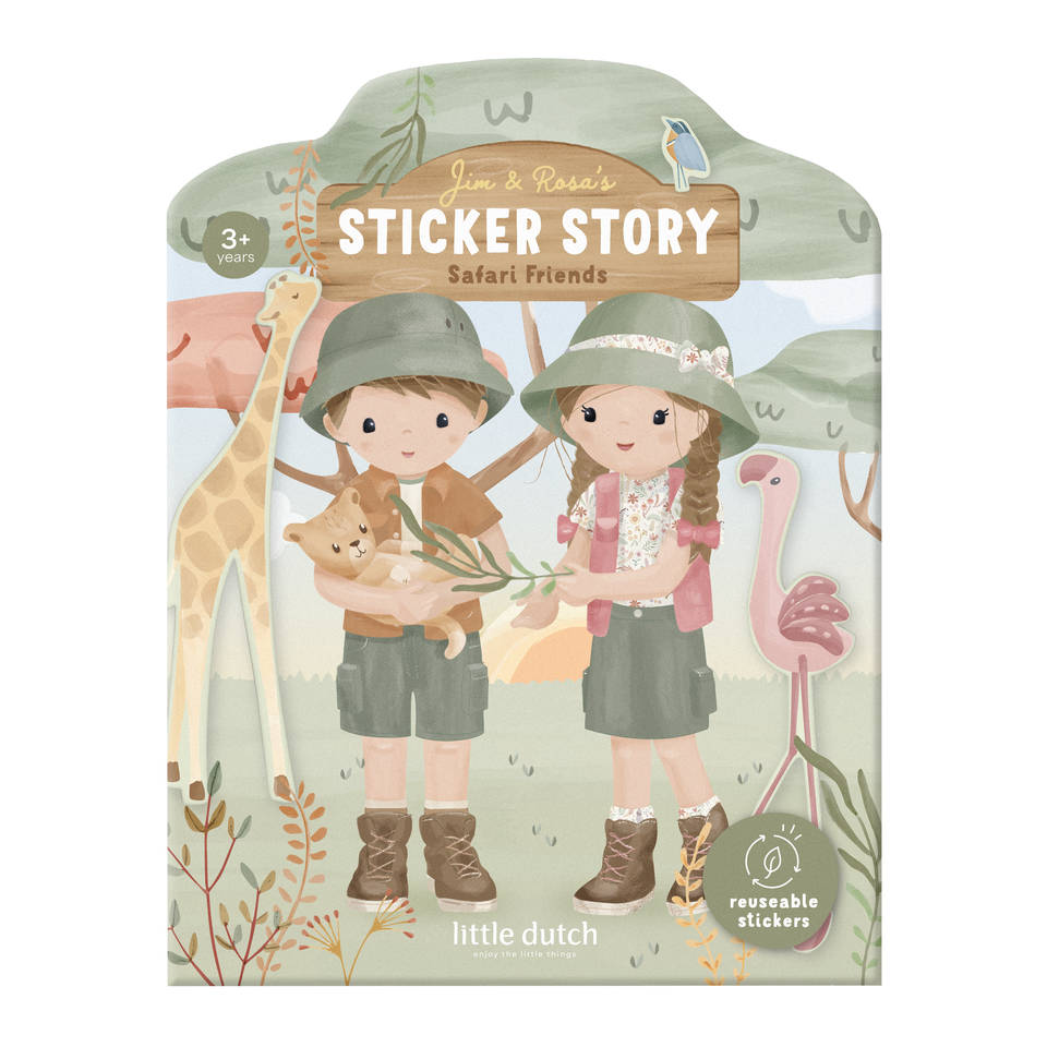 Little Dutch Safari Friends stickerboek + herbruikbare stickers