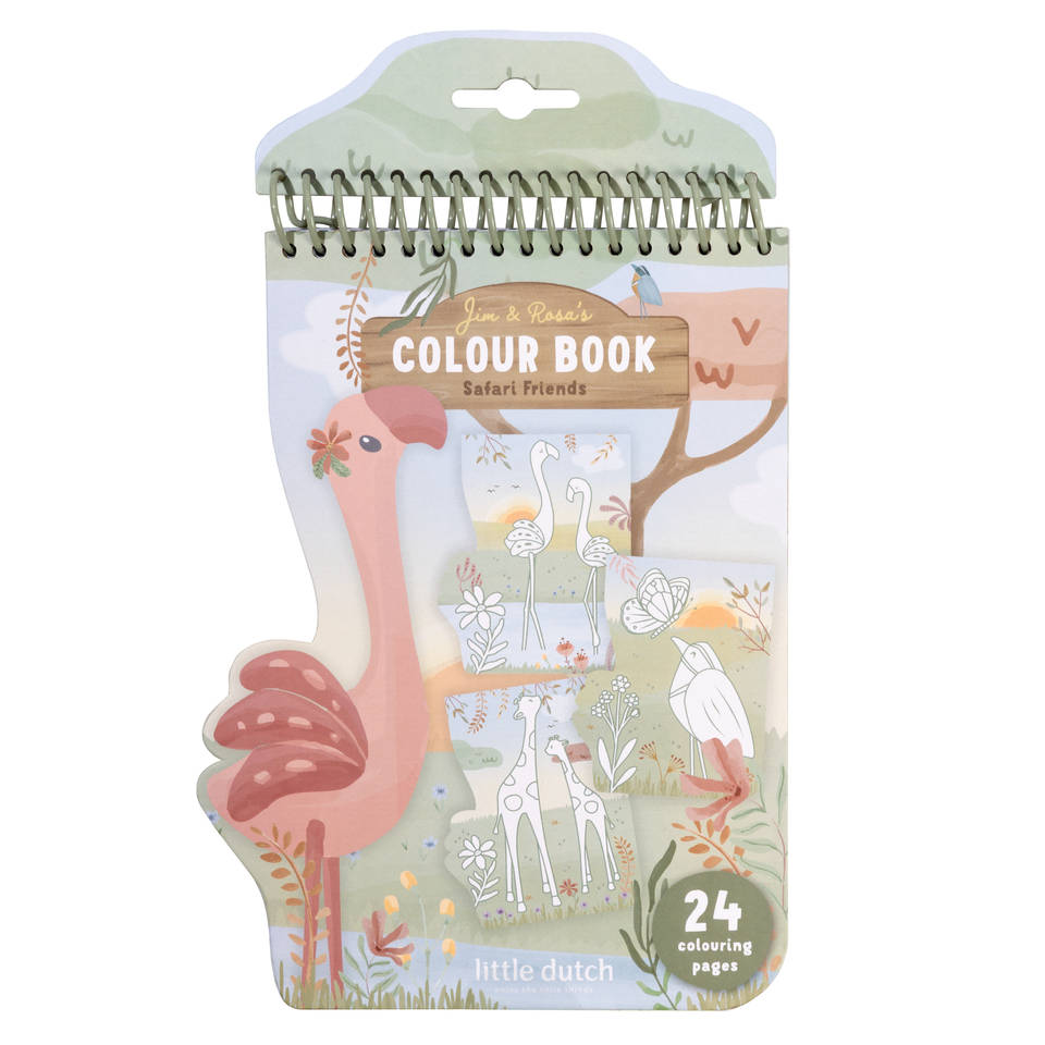 Little Dutch Safari Friends kleurboek flamingo
