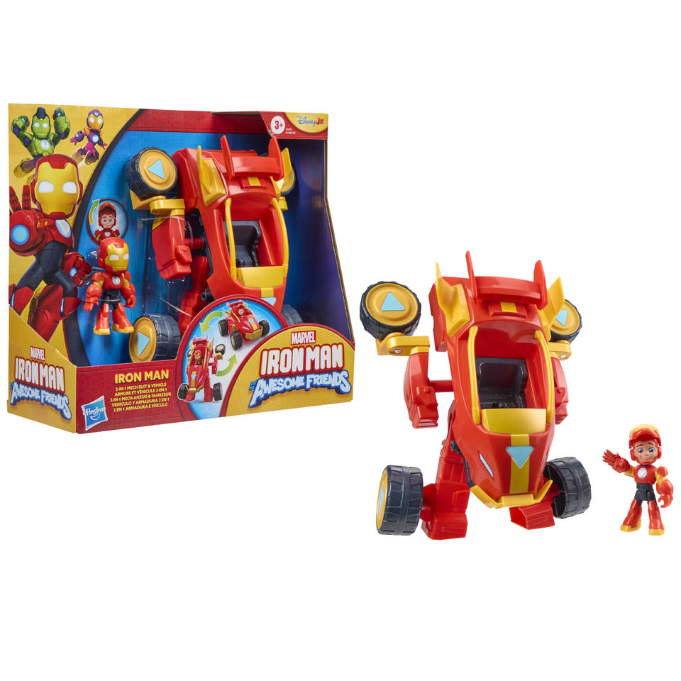 Marvel Iron Man and his Awesome Friends 2-in-1 voertuig naar Mech-pak Main Image