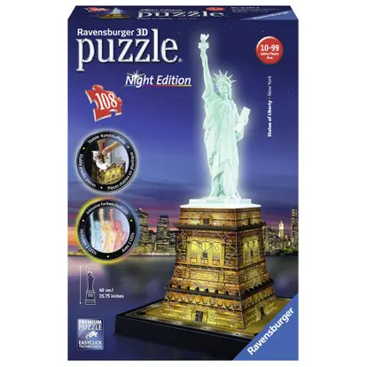 Joseph Banks Regeren Ambassade Ravensburger 3D-puzzel Statue of Liberty Night Edition - 108 stukjes